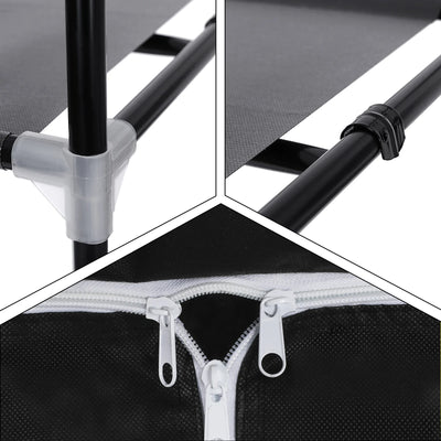 Fabric Wardrobe, Foldable Closet with Hanging Rail, Single Clothes Rack, Storage Organiser
