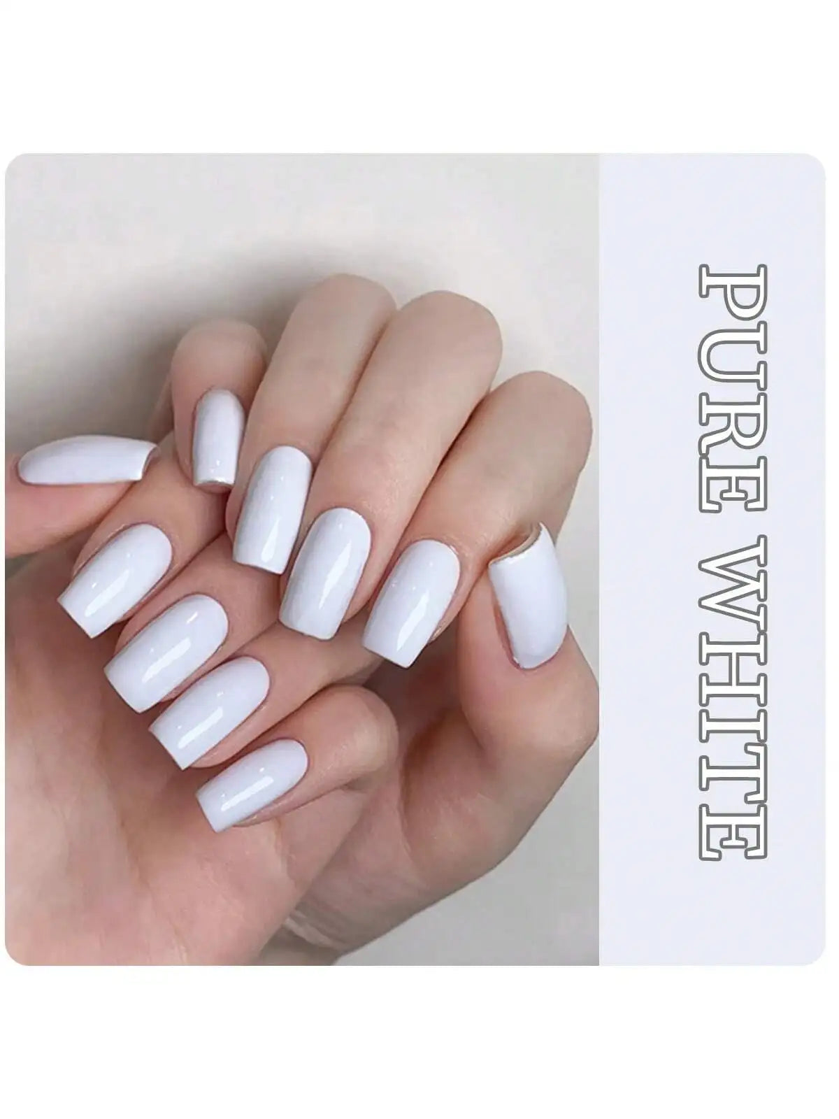 1Pc 15ML White Gel Pure Nail Polish Gel Nail Add Semi-Permanent Soak Off UV LED Construction Gel Varnish