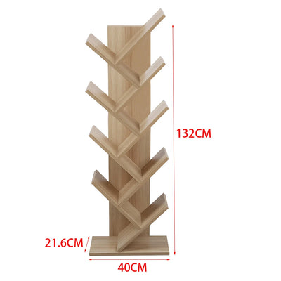 Rustic Standing Tree Bookshelf Wood Display Rack For Home Office Decoration Storage Organizer Shelf Bookcase