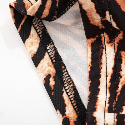 Tiger Print Stretch High-Waisted Pants