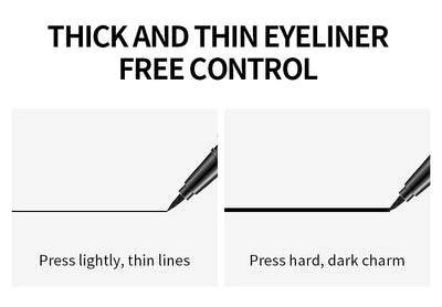 Precision Liquid Eyeliner Pen - Long-lasting, Waterproof, Transfer-proof, Quick-Dry Black Eyeliner with Sparkling Design