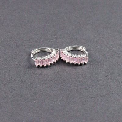 Fashion Multicolor Zircon Crystal Small Hoop Earrings Women Stainless Steel Flower Square Cartilage Earring Piercing Jewelry