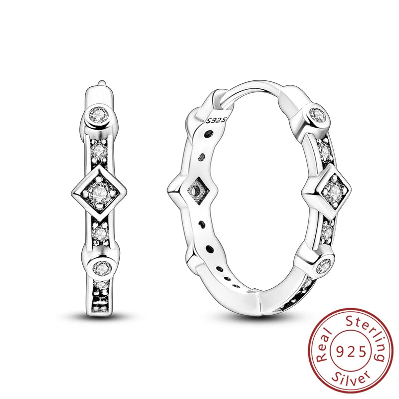 New 925 Sterling Silver Hoop Earrings Heart Bow Gift Box Strawberry Snake Bone Drop Stud Earrings For Women Fashion Jewelry Gift