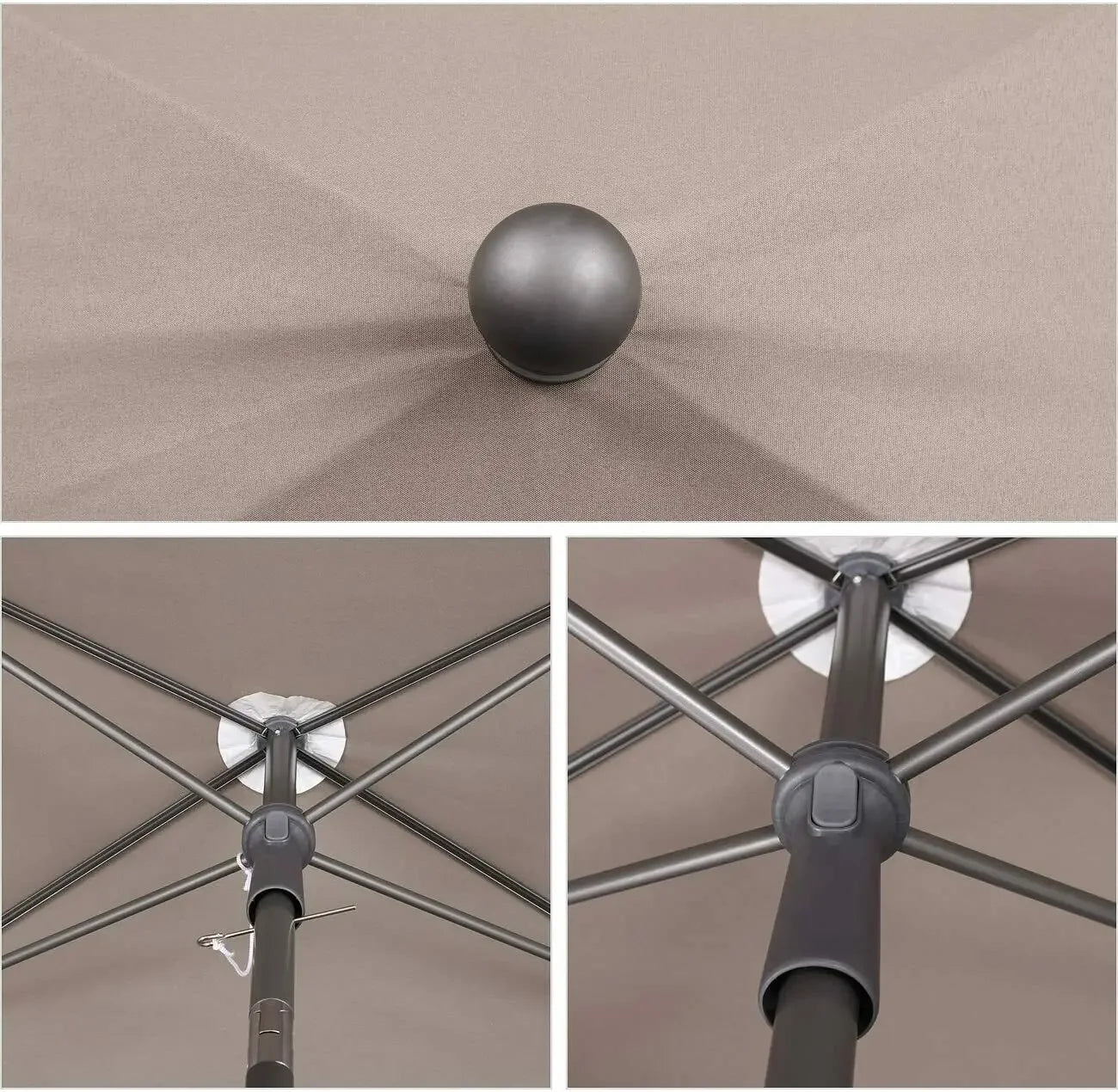 Rectangular Parasol Canopy Sun Umbrella Keep Cool UV Protection Foldable for Patio Household Market Outdoor Umbrella Rainproof