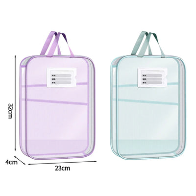 3 Layers Stationery Storage Bag Stationery Mesh Zipper Bag File Folders Large Capacity Storage Bags School Office Organizer 파우치