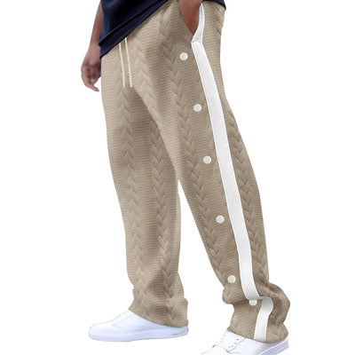 Jacquard Single-Breasted Side Stripe Sweatpants