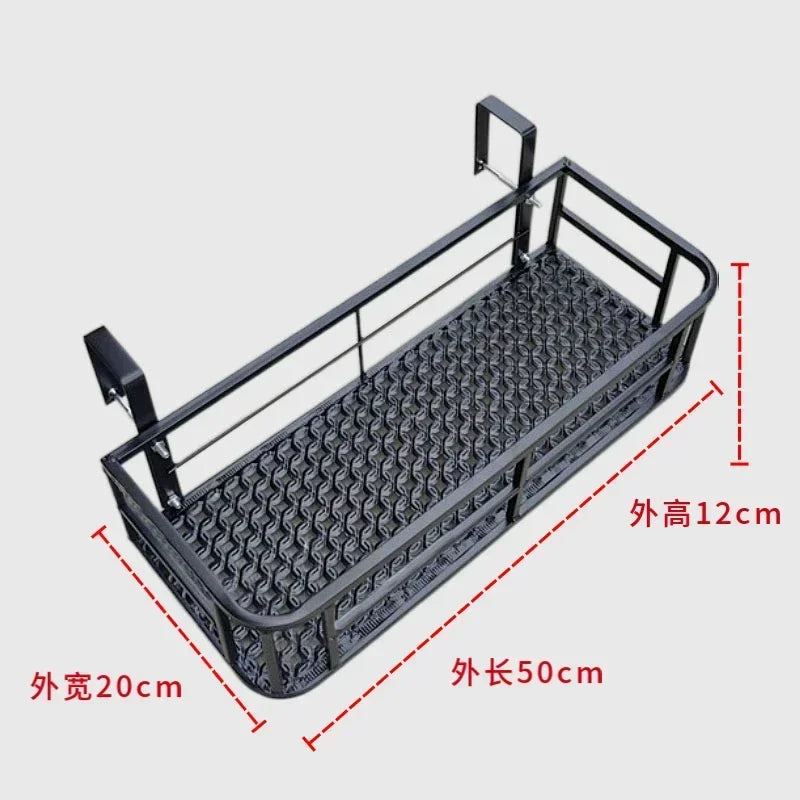 Elegant European-Style Flower Stand Expansive Iron Art Balcony Rail Organizer Decorative Hanging Pot Holder Urban Green Space