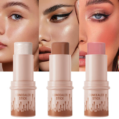 Makeup Face Brown Bronzer Contour Stick Contouring Bronzer Stick Highlighter Brightening Blusher Stick Rouge Cream Concealer Pen