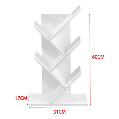 Rustic Standing Tree Bookshelf Wood Display Rack For Home Office Decoration Storage Organizer Shelf Bookcase