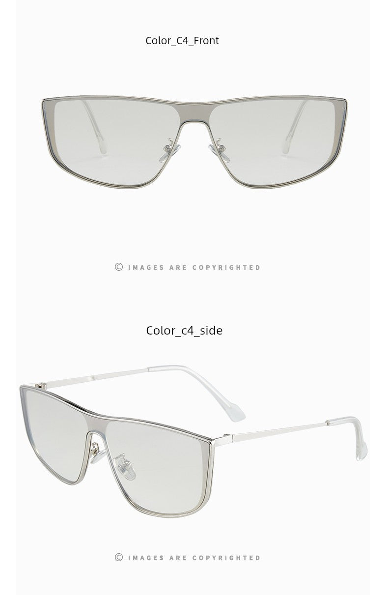 2024 New Autumn New One-Piece Windproof Goggles Y2g Cat Eye Retro Concave Shape Sunglasses Women's Fashionable