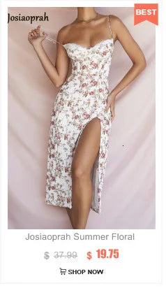Josiaoprah Holiday floral dress lace up women's summer sundress A-line Spaghetti Strap dress Prairie chic ladies vestidos