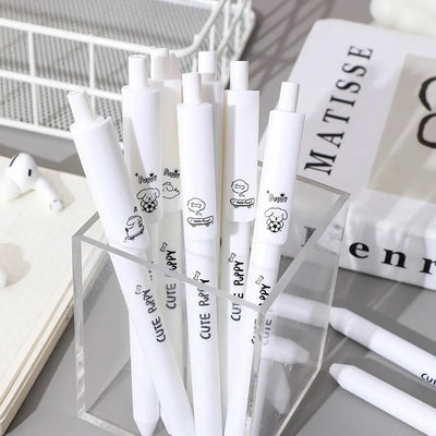 5 Pcs/set Lovely Puppy Cute Stationery Writing Pen Quick Drying Simple Model Press Gel Pen For Student Office School Supplies