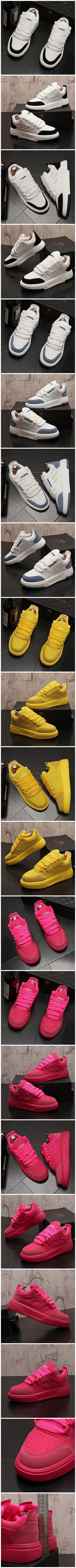 Luxury Designer Fashion New Men's Yellow Rose Red Platform Comfort Casual Board Shoes Flats Male Sports Walking Sneaker