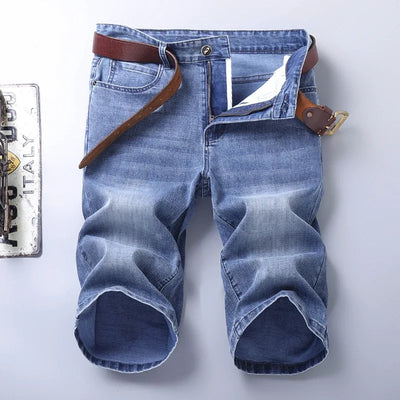 2024 New in SULEE Brand Summer  Men's Stretch Short Jeans Fashion Casual Slim Fit High Quality Elastic Denim Shorts Male Clothes