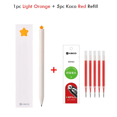KACO Kawaii Rotate Gel Pens Stationery Caneta 문구용품 0.5MM Black Ink канцелярия Fluent Writing High Capacity for School Office ﻿