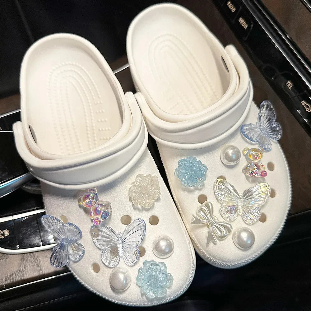 Shoe Charms for Hole Shoe Accessories Artificial Crystal Shoe Buckle Decoration Charm Set Kids Party Xmas Gifts