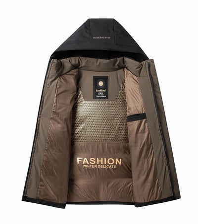 2024 Autumn and Winter New Fashion Trend Thick Warm Hooded Cotton-Padded Jacket Men's Casual Loose Comfortable Plus Size Coat