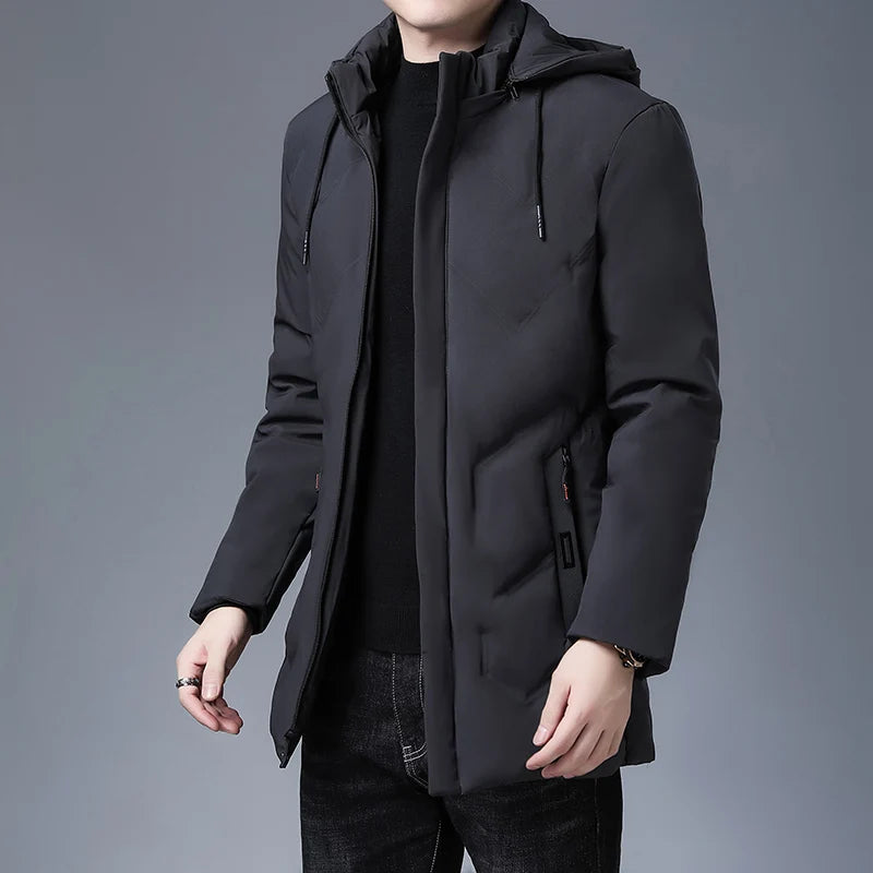 Men's warm Clothing Top Quality New Brand Hooded Casual Fashion Long Thicken Outwear Parkas Jackets Winter Windbreaker Coats