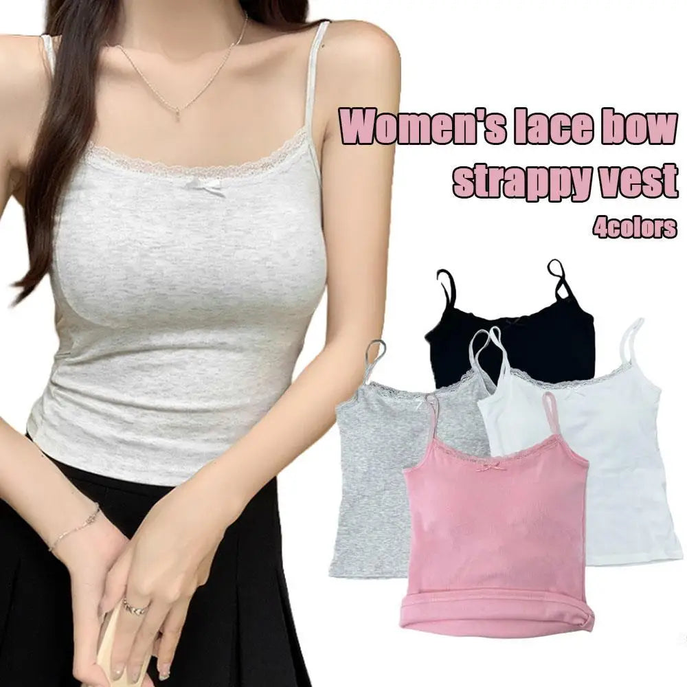 White Lace Bow Camisole