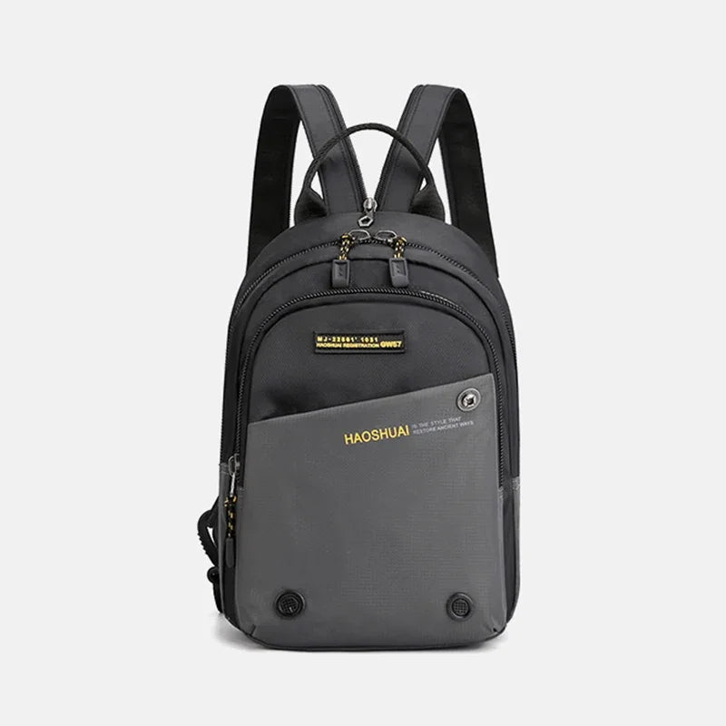 Men Nylon Small Backpack Rucksack  Multi-Functional Casual Travel Male Messenger Cross Body Chest Bags Knapsack Daypack