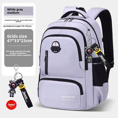 2025 Large capacity men's backpack with astronaut pendant 2 sizes of student school backpacks Student nylon school bags mochilas