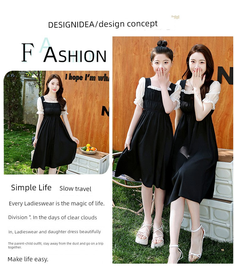 Classy Fried Street Parent-Child Clothes 2025 Summer New Skirt Seaside Holiday Girl Dress Mother-Daughter Matching Outfit Fashionable