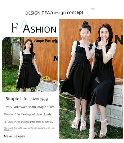 Classy Fried Street Parent-Child Clothes 2025 Summer New Skirt Seaside Holiday Girl Dress Mother-Daughter Matching Outfit Fashionable