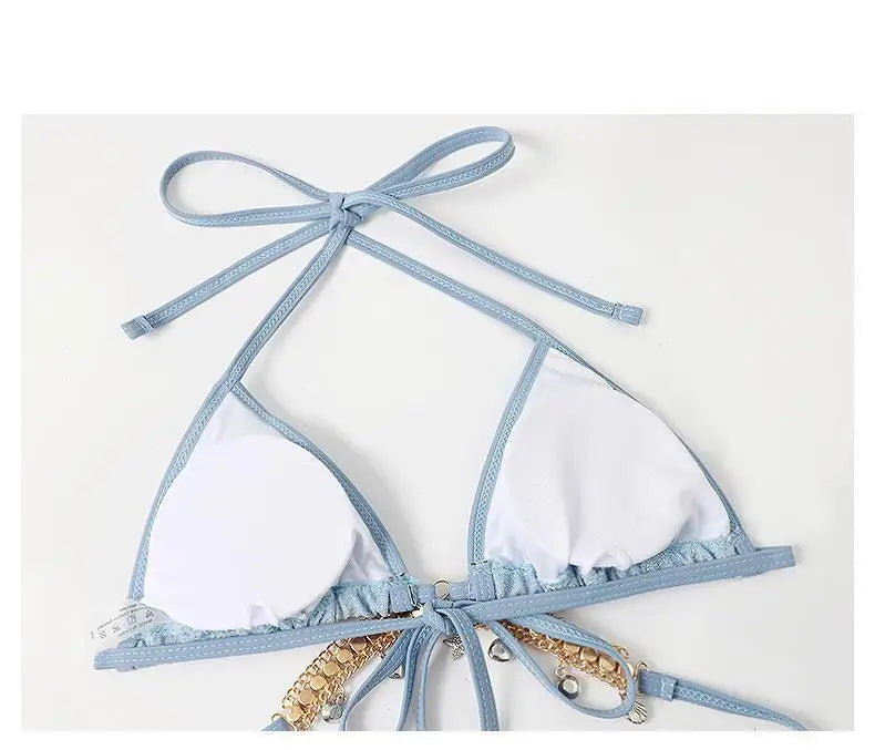 Wire Free Brand Swimwear Women Swimsuit Sexy Halter 3 Pieces Bikinis Set Swimming Beach Suit Beachwear 2025 Summer Brazilian