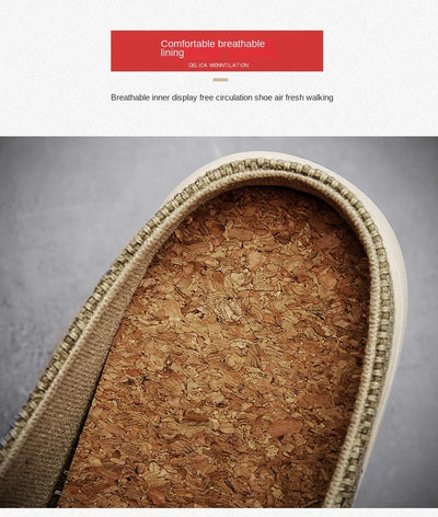 Men Half Shoes Slippers Summer Canvas Casual Classic Outdoor Slip-on Men Light Breathable Flat Loafers Walking Shoe Zapatillas