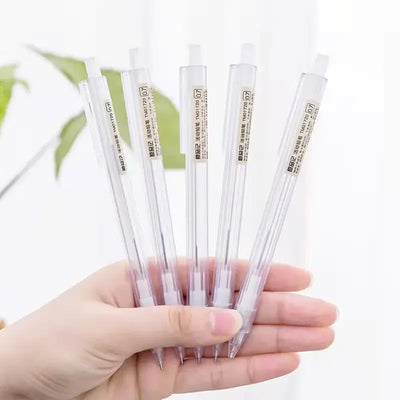 Mixed Loading 0.5&0.7mm Mechanical Pencil White Simple Automatic Pen for Students School Supplies Office Accessories Stationery