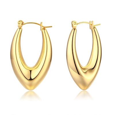 Fashion Square Geometric Hoop Earrings for Women, Chic Metal Stainless Steel Lady Earrings Bijoux Femme New Jewelry