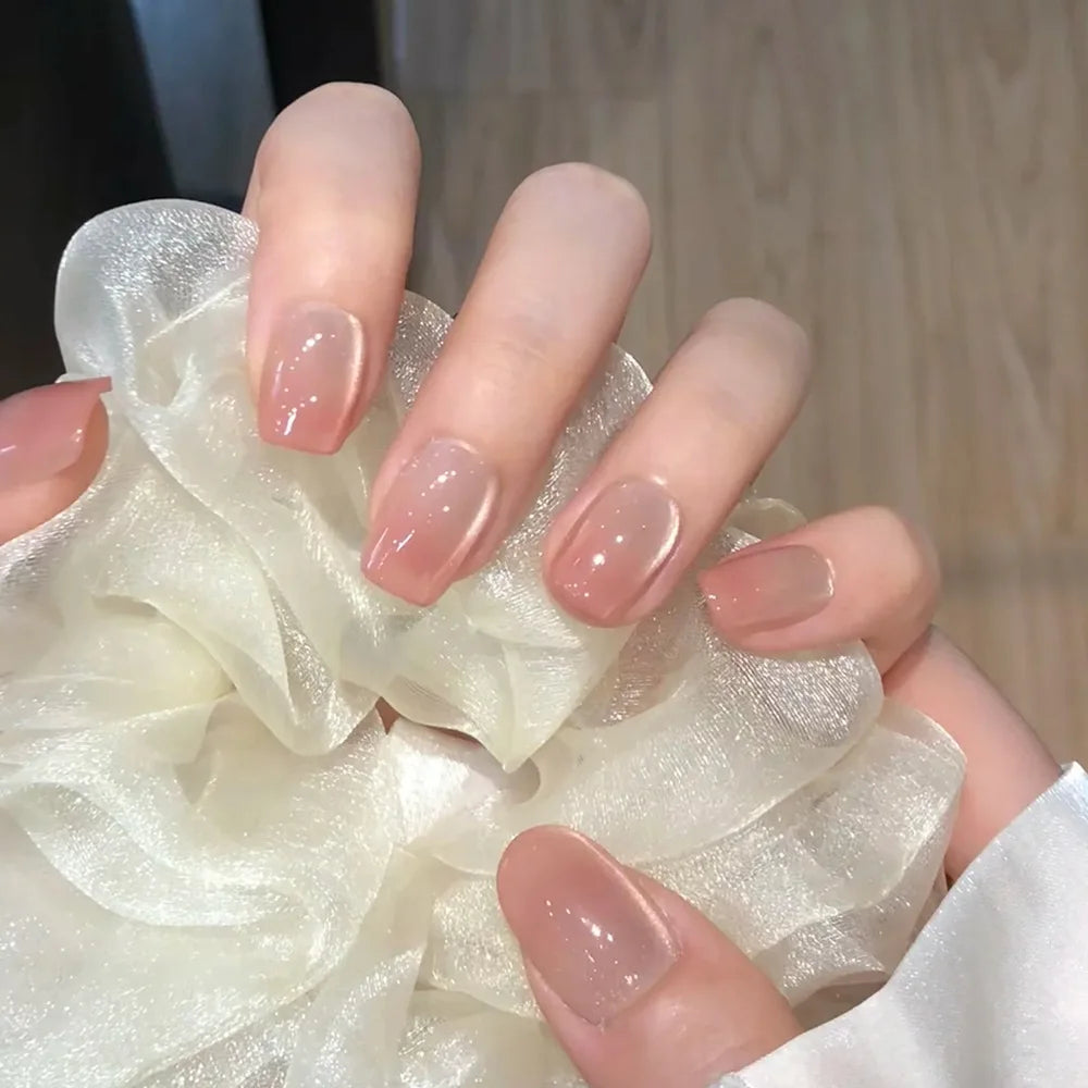 24pcs Press on Nails Square Flower False Nails Wearable Stick-on Nails Fake Nail Uñas Postizas Mujer Накладные Ногти 네일팁