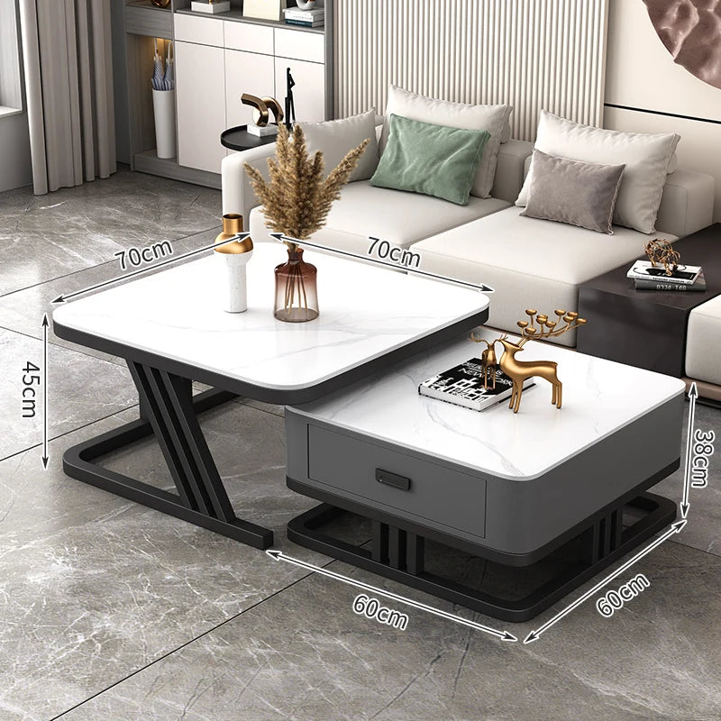 Nordic Aesthetic Coffee Table Living Room Light Luxury Designer Clear Unique Side Table Modern Simple Mesas Bajas Furniture