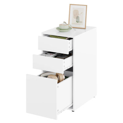 Bedside Table Solid Wood Bedside Cabinet Filing Cabinet with 3 Drawers Modern Wooden Sofa Table for Bedroom Living Room