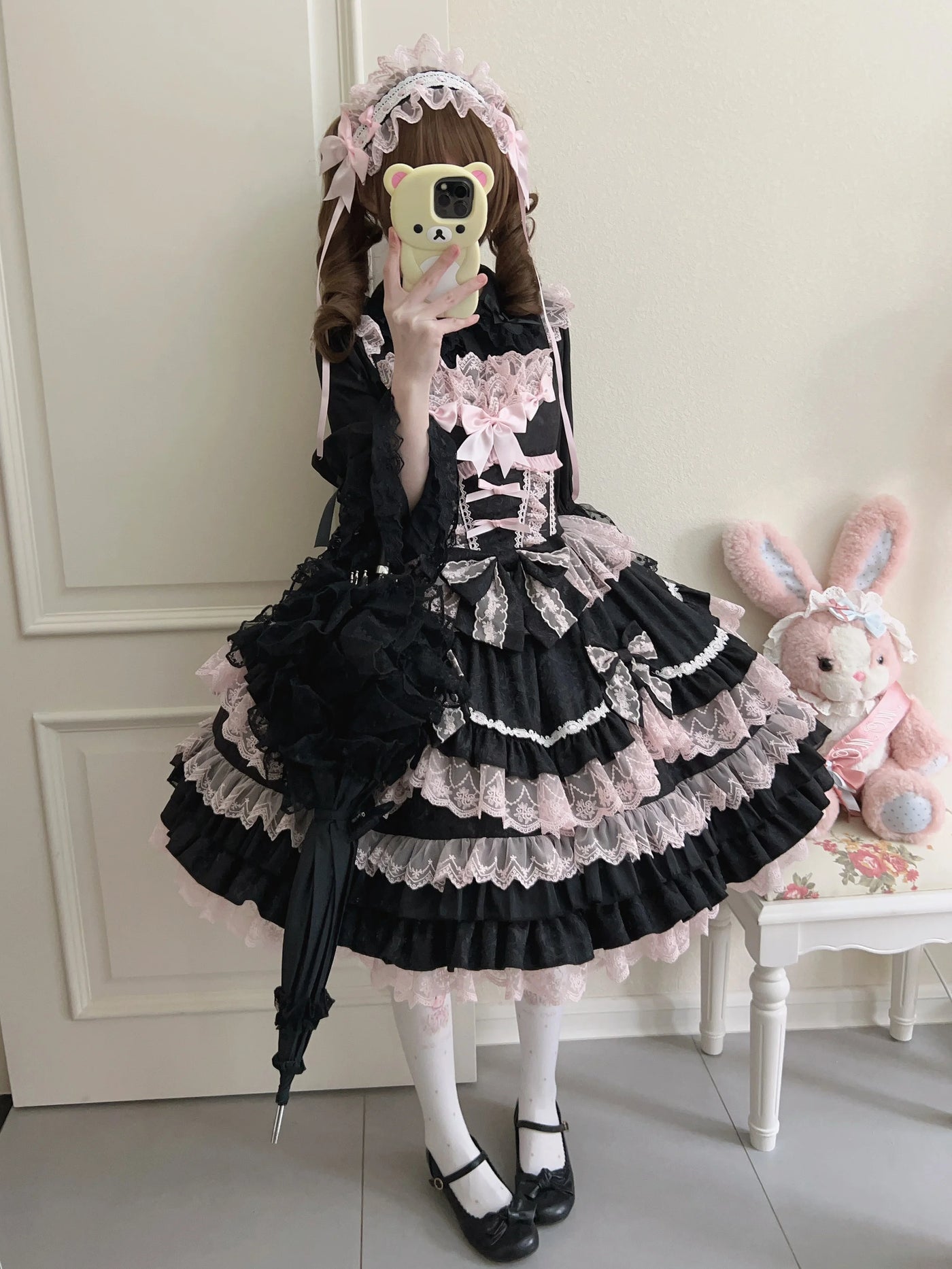 Original Lolita Dress Set Doll Feeling Girl Women's Sweet Jsk Suspender Dress Princess Fairy Lace Bow Sling Cake Dresses