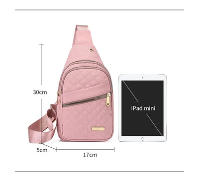 Women Chest Bag Simple Ladies Crossbody Bag Small Sling Backpack Fashion Large Capacity Waterproof Sling Bag with Headphone Jack