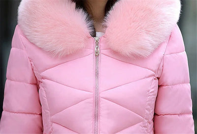 2024 New Women Parkas Big Fur Winter Parkas Hooded Long Down Cotton Jacket Female Coat Thick Warm Winter