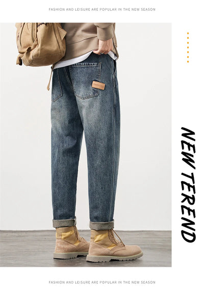 Men's Jeans Baggy Pants Loose Fit Harem Pants For Men Clothing Streetwear Fashion Pockets Patchwork Large Trousers Oversized 42