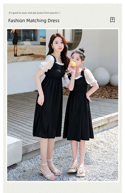 Classy Fried Street Parent-Child Clothes 2025 Summer New Skirt Seaside Holiday Girl Dress Mother-Daughter Matching Outfit Fashionable