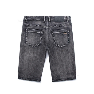 Fashion Men's Straight Denim Shorts Summer Thin Elastic Casual Bermuda Jeans Breathable Fabric Male Clothes Boardshorts