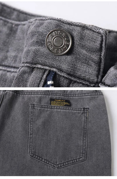 Men's Plus Size Jeans Elastic Waistband 30-48inch Stretch Denim Pants Straight Leg Breathable Loose Fit Streetwear Casual Wear