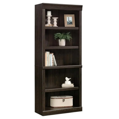 Glendale Oak 5-Shelf Bookcase Adjustable Shelves Vertical Storage Medium Wood Tone Customizable Transitional Style 72.6 lb Model