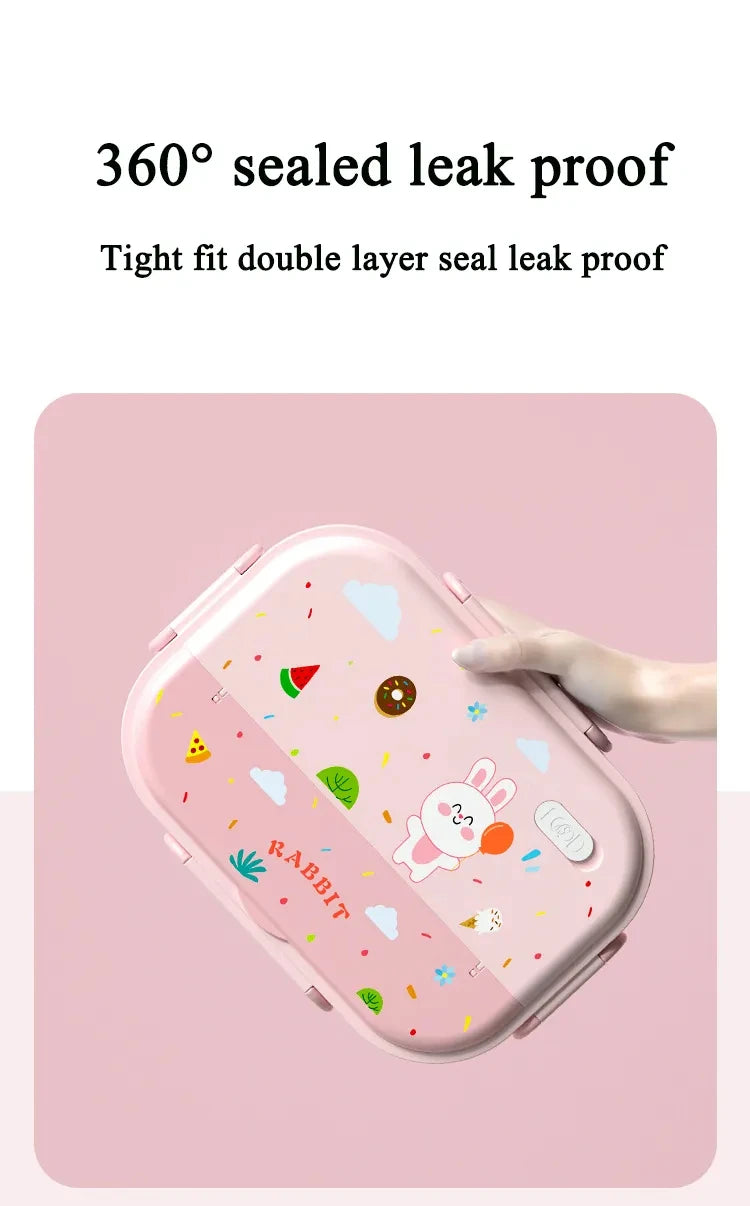 1550ML 316 Stainless Steel Thermal Bento Lunch Box Bag Compartment Microwave Lunch Container Kid Adult Leak-Proof Food Storage