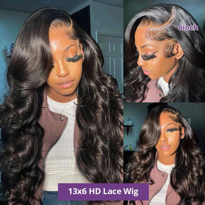 13x4 Lace Front Wigs Body Wave 13x6 Human Hair Wig Brazilian 32 34 Inch Body Wave Transparent Lace Frontal Wig For black  Women