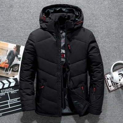 Men's Winter Parkas Hood Thick Warm Waterproof Jackets New Top Male Winter Jacket White Duck Down Parka Casual Goose Feather