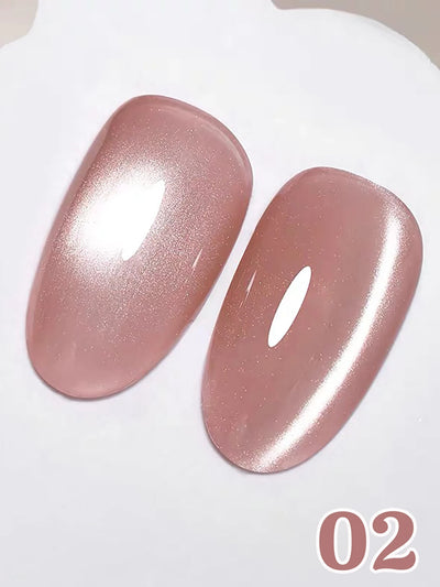 1-24pcs ZH Spring Summer Nails Red Champagne Gold Cat's Eye Gel Nail Polish Nail Art Versatile Popular Whitening Nail Supplies