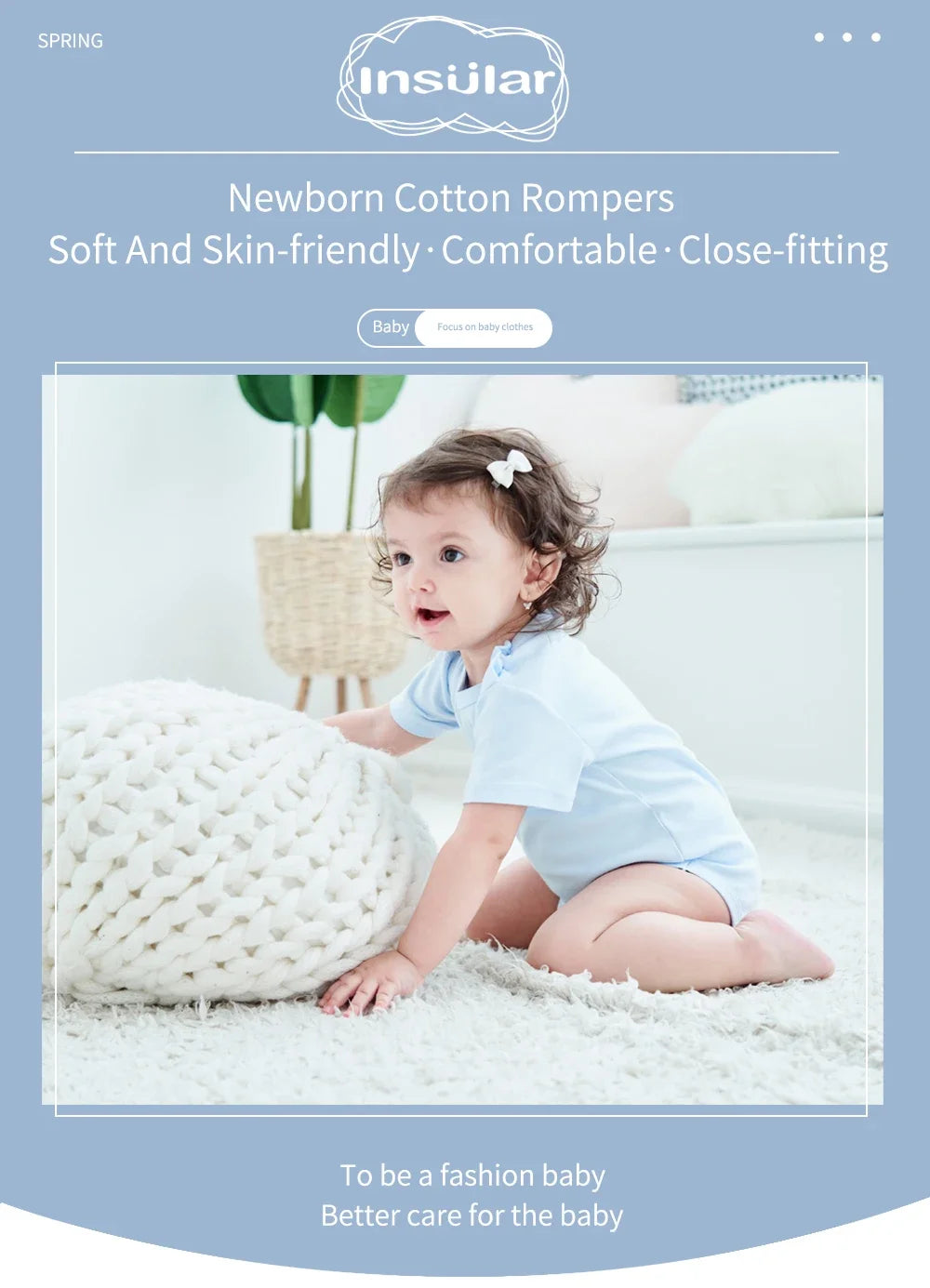 INSULAR Baby Cotton Rompers Infant Soft Jumpsuit Newborn Comfortable Bodysuits Kids Triangle Climbing Clothes Short Long Sleeves