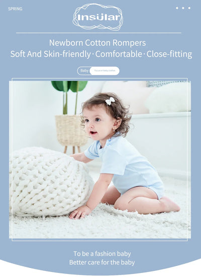 INSULAR Baby Cotton Rompers Infant Soft Jumpsuit Newborn Comfortable Bodysuits Kids Triangle Climbing Clothes Short Long Sleeves