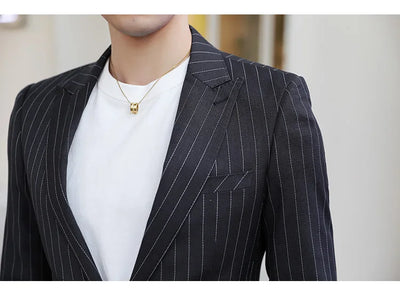 2024 Slim Fit Men's Wedding Casual Suit High-End All-in-One Handsome Two Button Fashion Boutique Single West Coat S-5XL