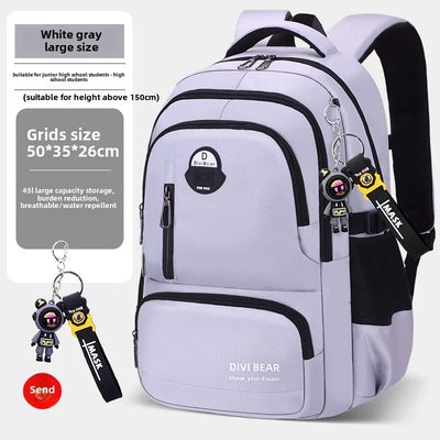 2025 Large capacity men's backpack with astronaut pendant 2 sizes of student school backpacks Student nylon school bags mochilas